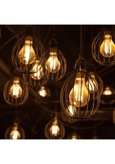 Şeffaf Cam A60 Rustik Led Filament Ampul 4w E27 Gün Işığı Vintage