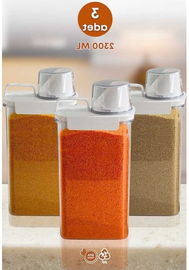 Novahub 3 Lü Sızdırmaz Kapaklı Depolama Kabı, 2300 Ml, Erzak Saklama Şeffaf