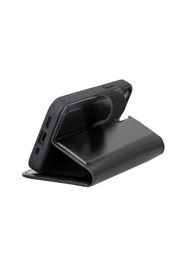 Toyigoo Toyigoo Apple İphone 13 Mini Uyumlu Deri Cüzdanlı Kılıf Rst1 Siyah