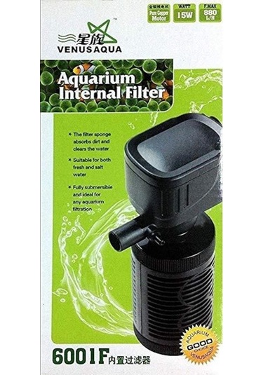 Venusaqua 6001F Akvaryum İç Filtresi (15 Waat, 880Lt/Saat)