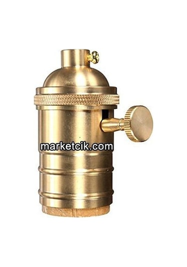 Sarı Prinç Yandan Çevirmeli Metal E27 Dekoratif Duylar