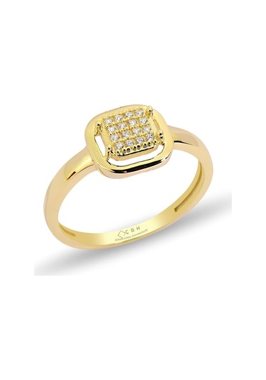 Çgk Kuyumculuk Kare Altın Yüzük Yaldız