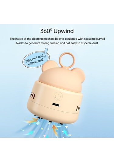 Jeemson Jy-026 Masaüstü Süpürge, Şarjlı Li-poly Batarya, 2 Seviye Güç, Abs+silikon, Bej, Elden Taşınabilir, Toz Ve Kırıkların Temizliği