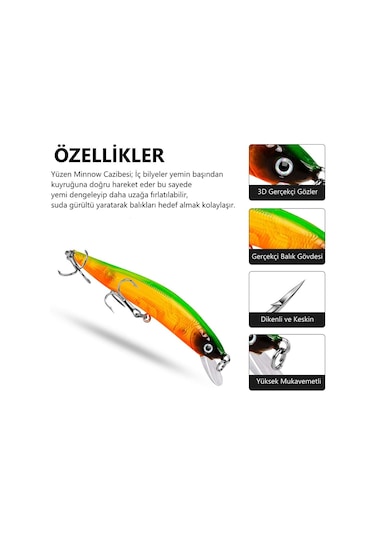 MSO Olta Balıkçılık Minnow 10cm 8gr Rapala Yapay Yem