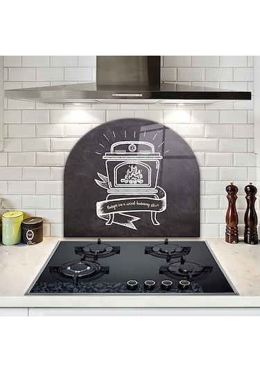 Decorita Cam Ocak Arkası Koruyucu | Oval Şekilli | Fırın
