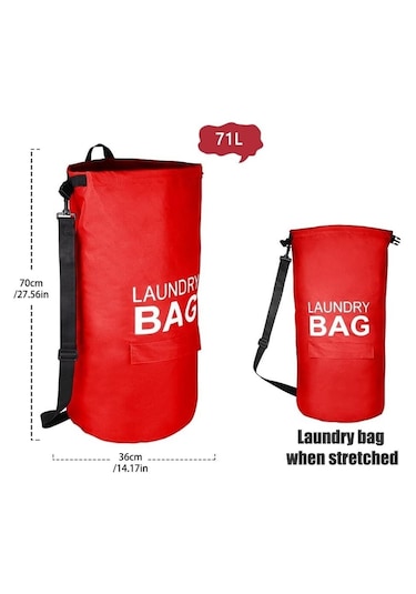 Cc Globall 1 Adet Taşınabilir Çamaşır Torbası Sırt Çantası 71l Katlanabilir Kumaş Çamaşır Sepeti Üniversite Öğrenci Yurdu Için-kırmızı Kırmızı