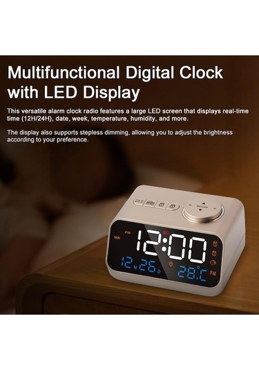 Wondernest Fm Radyolu Nem Ve Sıcaklık Saati, Çok Fonksiyonlu Çalar Mv