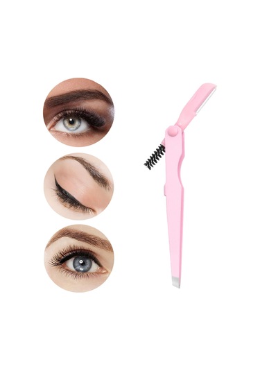 Homyl Kaş Cımbızı Paslanmaz Alet 4mm Düz Uçlu Cımbız Çok Pembe