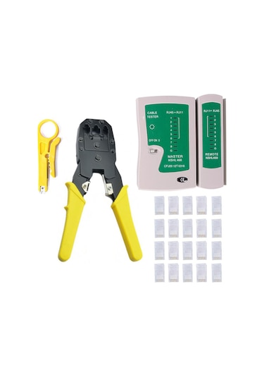 3 Lü Pense + Tester + 100 Adet Rj45 Network Seti