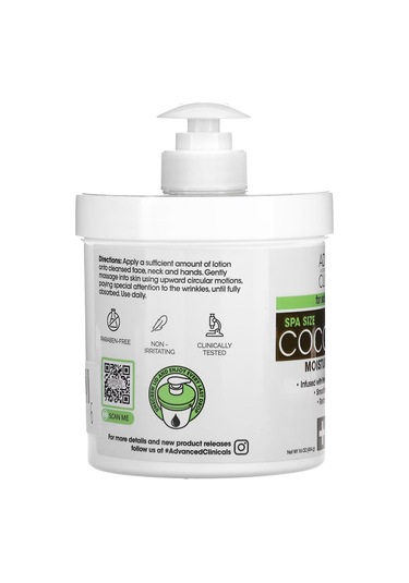 Advanced Clinicals Hindistan Cevizi Yağı Yüz ve Vücut Kremi 454GR