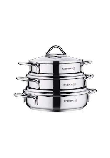 Korkmaz Tombik Dayanıklı Omlet Seti 6 Parça A1805 Gümüş