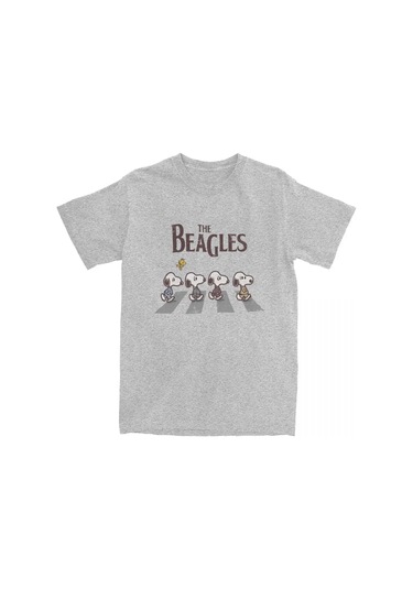 Mınıso Moda Fıstık Snoshirt Beagles Pamuk T-shirt Erkek Kadın Woodstock Komik Gömlek Doğum Günü Hediyesigri Gri