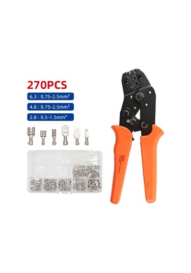 Tongxida Sn-48b Çelik Ergonomik Kollu Çıkrık Aleti Seti 0.5-2.5mm² + 270 Adet Terminal