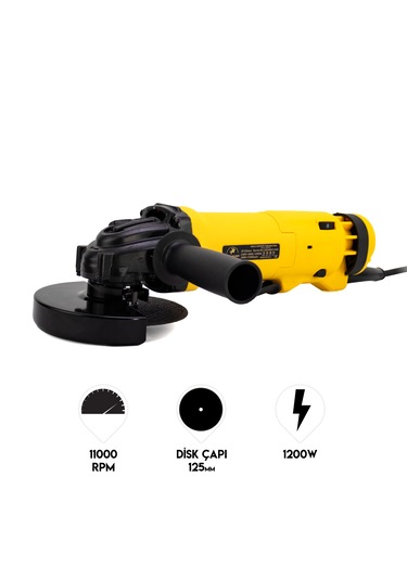 Dawreek Chelikbei DWE1200 Elektrikli Taşlama Makinesi 125 MM - Sarı