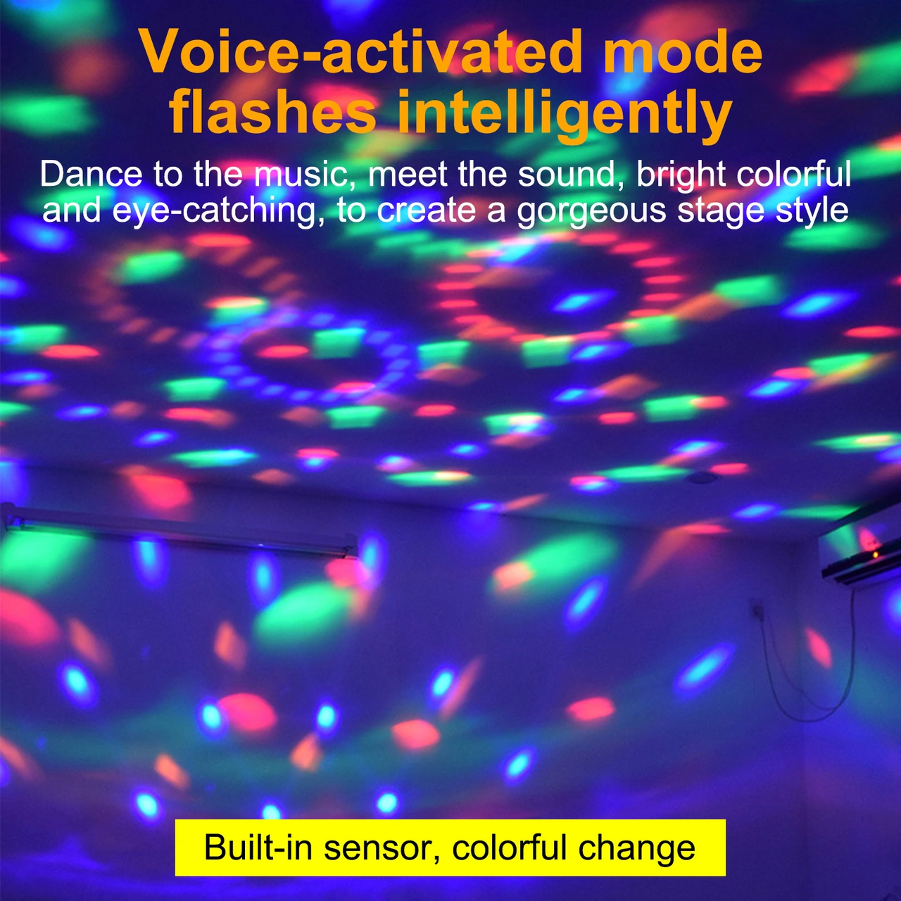 Folinda 3w 5v Usb Şarjlı Otomobil Stroboskop Işığı - Ses Kontrollü, 300mah Pil, Manyetik Montaj, Dinamik Renk Efektleri Beyaz