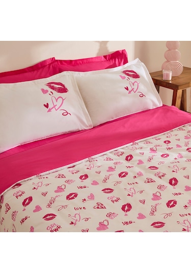 Karaca Home Luvio %100 Pamuk Çift Kişilik Nevresim Takımı Pembe Pembe