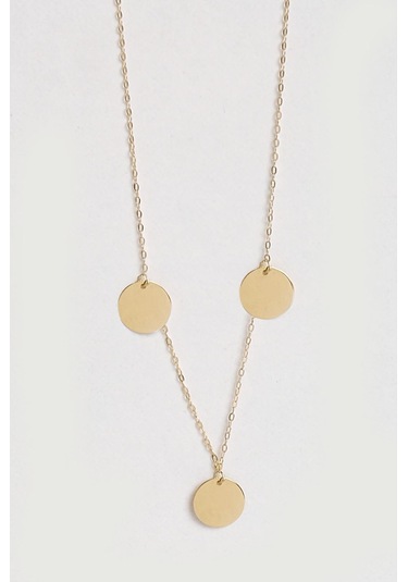 Ena 14 Ayar Üçlü Plaka Kadın Kolye