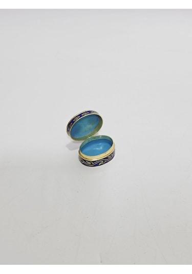 Antika Cloisonne Minyatür Kutu 3,5x2,7cm 091