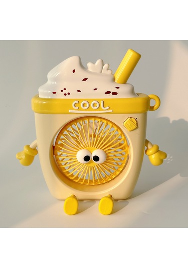 Lyon Gıda Oyun Serisi Karikatür Elektrik Fan Küçük Yatakhane Fanı Mini Usb Fanı Taşınabir El Fanı Kırmızı Patates Kızartması