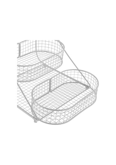 Homyl 3 Katlı Meyve Sepeti Tezgahı Büyük Kapasiteli Konteyner Beyaz