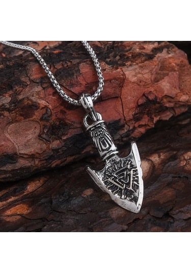Viking Best Savaşçı Ok Ucu Erkek Kolye Çelik İskandinav Takı