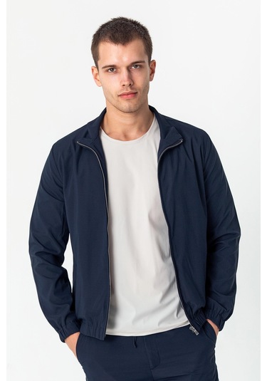 Erkek Rahat Kesim Beli Lastili İçi Astarlı Klasik Baharlık Mont Lacivert