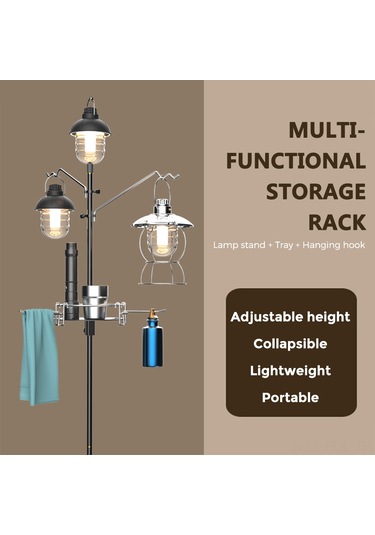 Padalink Kamp Aydınlatma Sehpası - Ayarlanabilir Alüminyum Katlanır Masa Ve Zemin Tipi Çok Renkli