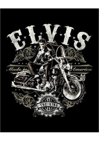 Elvis Made In America Büyük Sırt Patch Yama Siyah