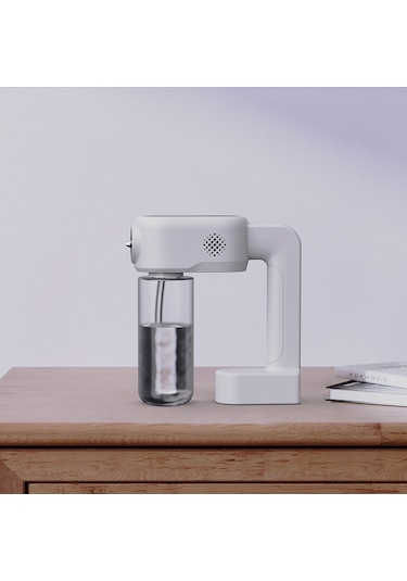 Wezone 350ml Şarjlı Elden Uçan Mavi Işıklı Nano Buharlayıcı, 3 Seviye Ayar, Düşük Sıcaklık Atomizasyon, 2.5m Uzaklık, Abs Malzeme Beyaz Gümüş