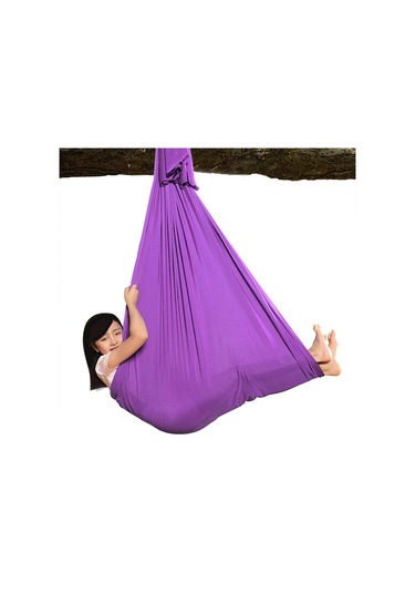 Suntek Magideal Çocuklar Salıncak Hamak Asılı Pod Duyusal Karabina Mor