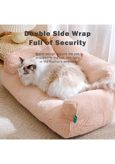 Geeksen Kedi Yatağı Ultra Yumuşak Peluş Malzeme Köpek Kedi Yatakları Kapalı