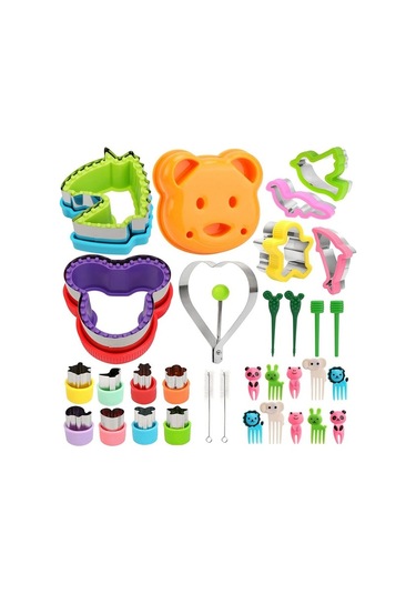 Bloomnest 32 Parça Sandviç Kesici Ve Sızdırmazlık Seti - Kurabiye, Meyve Sebze Kalıpları, Mutfak Aksesuarları Çok Renkli