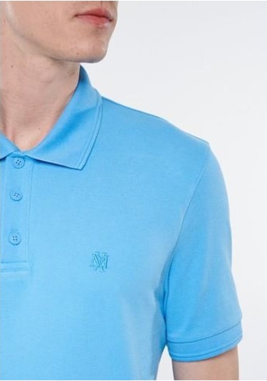 Polo Tişört-canlı Mavi Açık Mavi