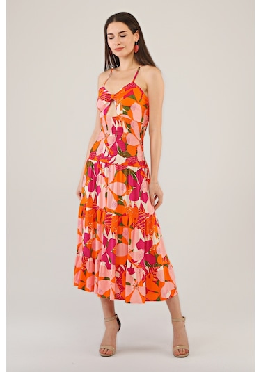 Avver Kadın Gipeli Lastikli Omuz Askılıklı Elbise