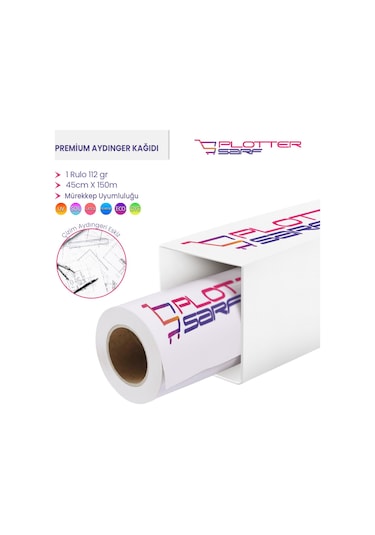 PlotterSarf® Pkop Ozalit Aydınger Kağıdı 112gr Rulo 45cmx150mt