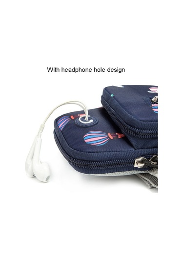 18 X 9 Cm Sıcak Hava Balonu Desenli Elastik Kol Bandı Koşu Için Cep Telefonu Kesesi Boyut: L - Gül