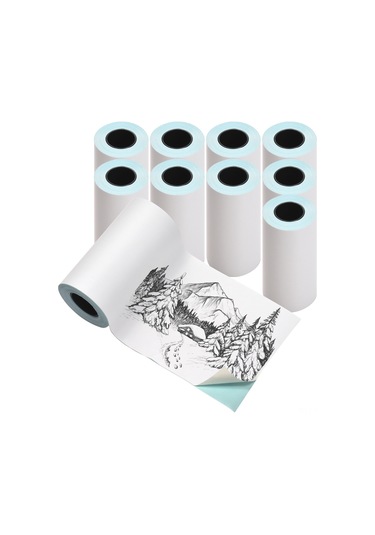 Geekyou 10'lu Paket 57x30mm 10 Yıllık Suya/yağa/reçmeye Dayanıklı Yapışkanlı Termal Kağıt - Bisfenol A Yok, Yüksek Renk Verimi