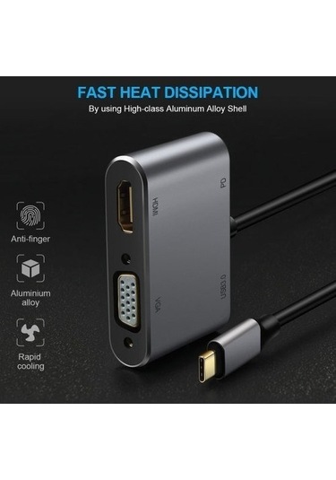 Technow Cf02 Macbook Uyumlu Type-c To 4k Ultra Hd 1080p Hdmı/ Vg