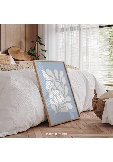 Soyut Botanik Sanatı, Pastel Mavi Modern