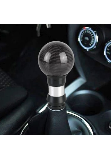 Sones Universal Araç Preslenebilir Teleskopik Karbon Fiber Dişli Kafası Vites Topuzu, Uzunluk: 9,5 Cm Siyah