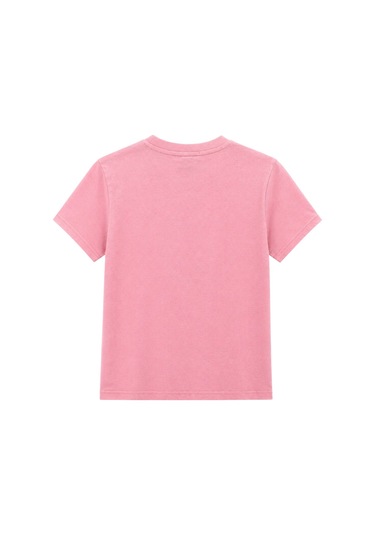 Mixray 2100 Kadın Slim Fit Bisiklet Yaka Soft Basic T-shirt Pembe