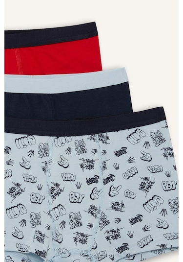 Defacto Erkek Çocuk Desenli 3lü Boxer F7805a825aunv135 Lacivert Defacto Erkek Çocuk Desenli 3lü Boxer F7805a825aunv135 Lacivert