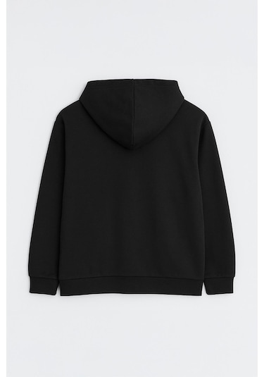 Mixray 2025 Kadın Fermuarlı Basic Kapüşonlu Modal Sweatshirt Hoodie Siyah