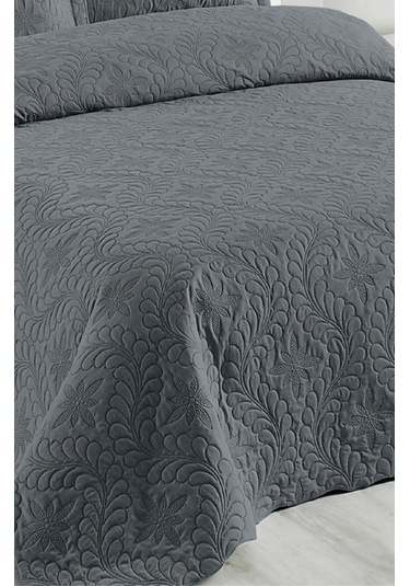 Tek Kişilik Düz Renk Kapitone Yatak Örtüsü, Sade Ve Şık Görünüm 175 X 250cm Antrasit