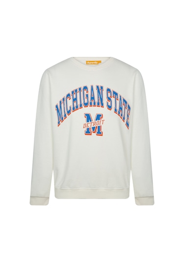 Superfly Michigan State Bisiklet Yaka Erkek Sweatshirt Spf101232313117 Çok Renkli