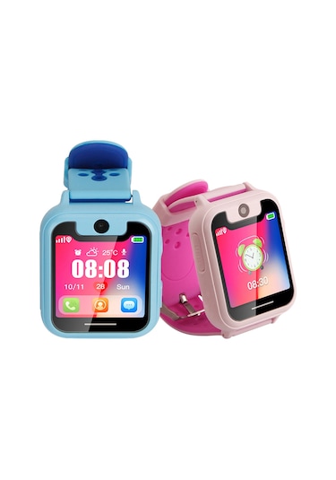 Konesam Çocuk İzleme Saati - Lbs Konumlama, 2g Arama, Sos Alarm, Elektronik Çit, 1.54" Tft Dokunmatik Ekran, Pembe Usb Kablosu Rastgele