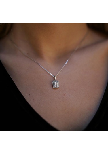 Bygoldenhouse Pırlanta Baget Kolye