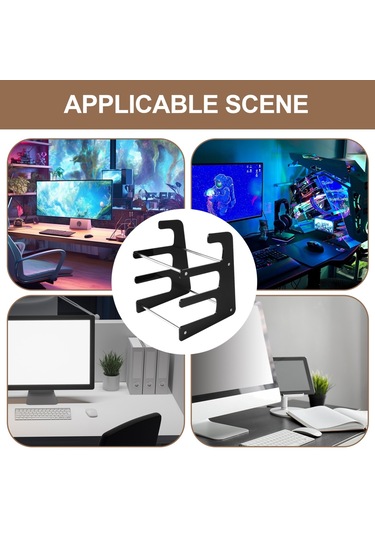 Sones Akrilik Klavye Saklama Braketi Üç Katmanlı Klavye Ekran Standı Siyah