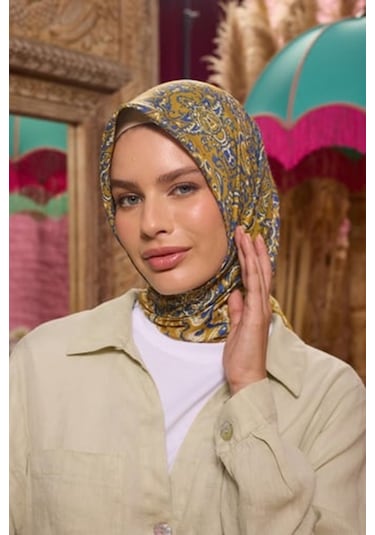 İpekhan Marrakech Koleksiyon Soft Eşarp 1210 - 02 Hardal Hardal