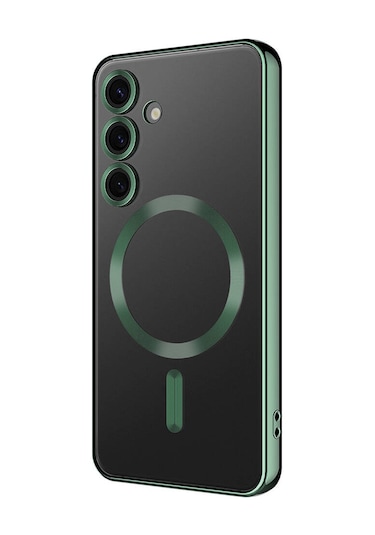 Mobilteam Galaxy S24 Plus Uyumlu Kamera Korumalı Magsafe Wireless Şarj Özellikli Demre Koyu Yeşil